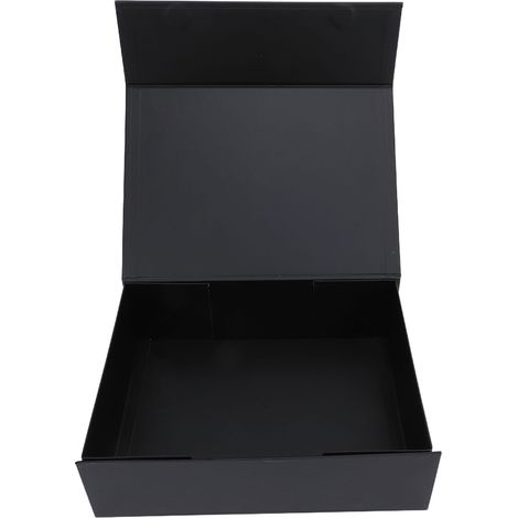Coffret cadeau à fermeture magnétique, pliable, grand format, noir, idéal pour bijoux et parfums, parfait pour la Saint-Valentin. (1/5)