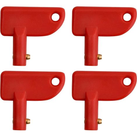 Pièces Clés pour Interrupteur de Batterie de Voiture, Clé de Commutateur D'Isolateur de Batterie, Clé Coupe-Batterie Rouge, Clé Coupe Circuit Batterie pour Camion Voiture Bateau (1/5)