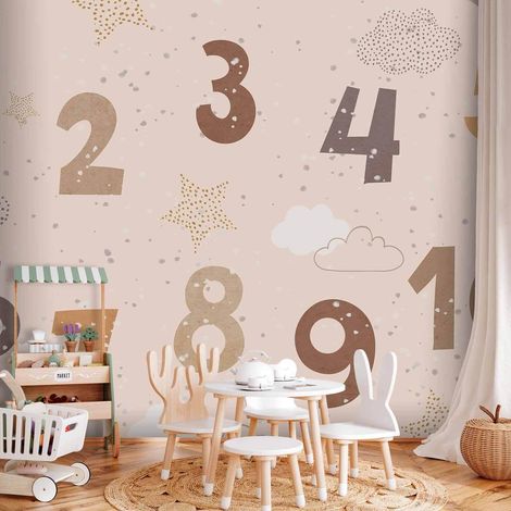 Papel pintado artgeist Numbers Among Snowflakes resistente agua 350x245 cm