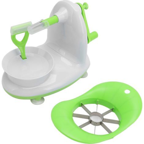 Éplucheur de Pomme, Coupe-fruits et Légumes en Acier Inoxydable à Manivelle Kit de Carottier pour Trancheuse de Pommes de Terre (Ordinaire) (1/5)