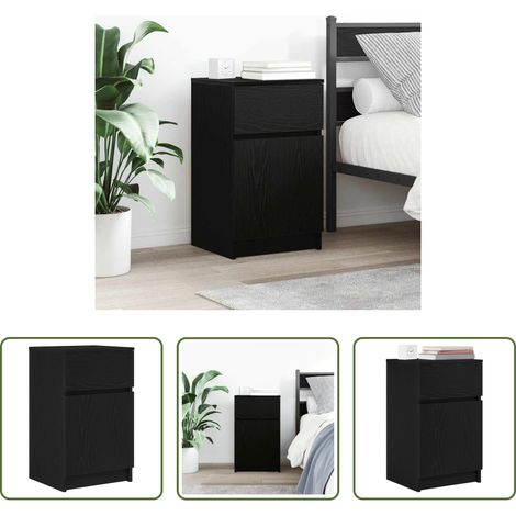 vidaXL Nachttisch Schwarz -  Nachttisch Schwarz 39x35x65 cm Holzwerkstoff (1/5)