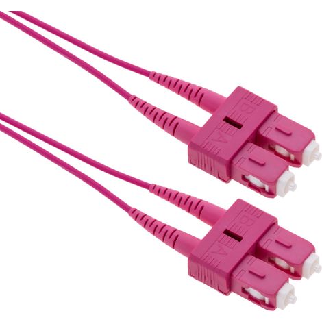 BeMatik - OM4 câble fibre optique multimode MMF duplex 50µm/125µm SC-SC 1m (1/5)