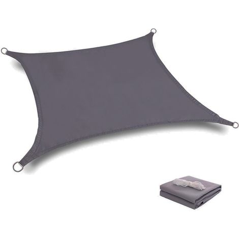 Tenda parasole rettangolare impermeabile 2 x 3 m, protezione UV al 95%, ideale per uso esterno (terrazza, giardino, balcone). (1/5)