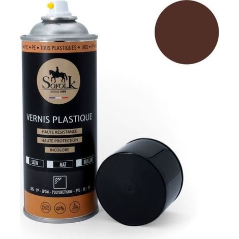 Pintura plástica de alta resistencia: interior y exterior SOFOLK - 13-MARRÓN BRILLANTE - Aerosol 400ml (1/2)
