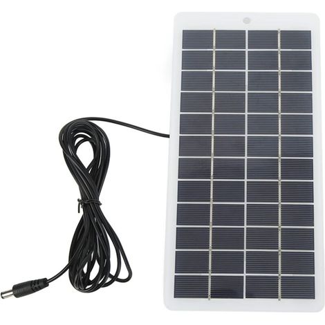 Panneau solaire 5W 12V - Module solaire portable haute efficacité polycristallin avec interface DC. Panneau chargeur solaire économe en énergie pour petits systèmes solaires (1/5)