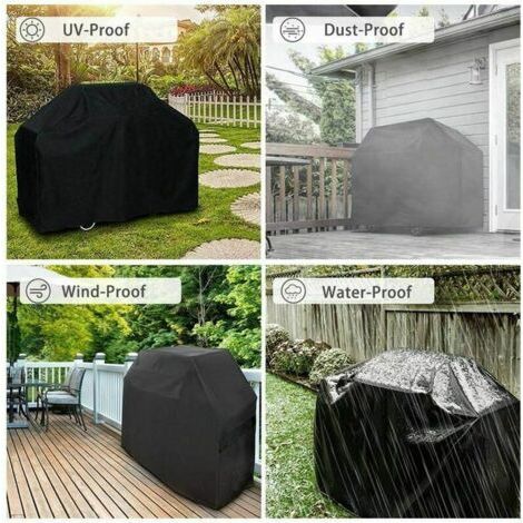 Housse de barbecue rectangulaire L-170 x 61 x 117 cm – Tissu Oxford 210D imperméable – Résistante aux UV et déchirures – Bâche de protection BBQ (1/5)