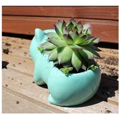 QORVA-DIY Flowerpot Mignon Céramique Art Pots Accueil Décoratif en Céramique Art Vase Vert-Fei Yu (1/3)