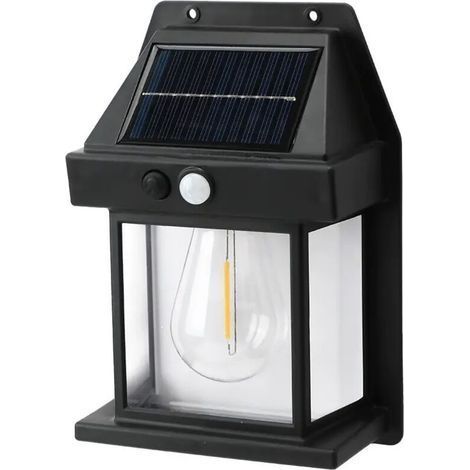 Lampes solaires d'extérieur, du crépuscule à l'aube, capteur de mouvement, 3 modes d'éclairage, lanterne murale de sécurité solaire étanche, luminaires pour jardin, cour, patio, clôture, déco(11 (1/5)