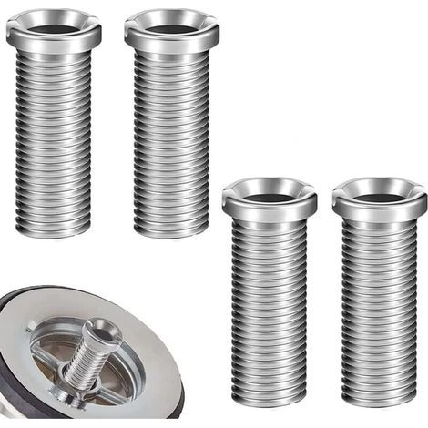 Stück 35 mm Edelstahl-Spülbeckenkorbschrauben, Hohlschrauben, Abflussstopfenschrauben für Spülbeckenkorbschrauben, Befestigungszubehör für Küchenwaschbecken (Silber) (1/4)