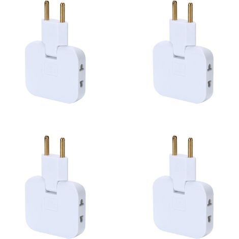 4x Multiprise Plate Derriere Meuble avec 3 Prises Prise Plate avec Connexion Pivotante 180º Murale avec Adaptateur Prise Multiple 16A/250V (1/3)