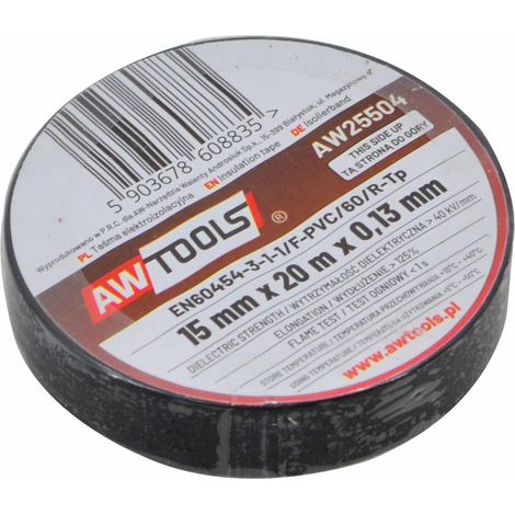 Awtools taśma izolacyjna 15mm x 20m czarna