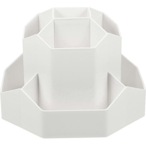 Porte-pinceaux rotatif multifonction, pot à crayons rotatif, organiseur de bureau pour fournitures de bureau-19X19cm-White