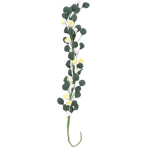 Scène de Jardin Miniature 1:12 avec Balançoire, Chevalet et Guirlande de Roses Décoratives