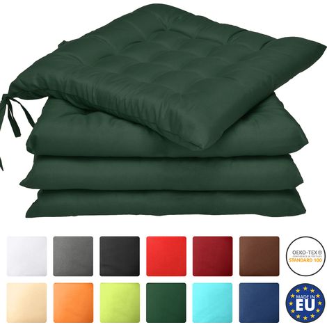 Beautissu – Lot de 4 coussins de chaise 40x40 cm – Rembourrage 5 cm en polyfibres – Housse en polyester résistante – Lavable à la main à 30°C