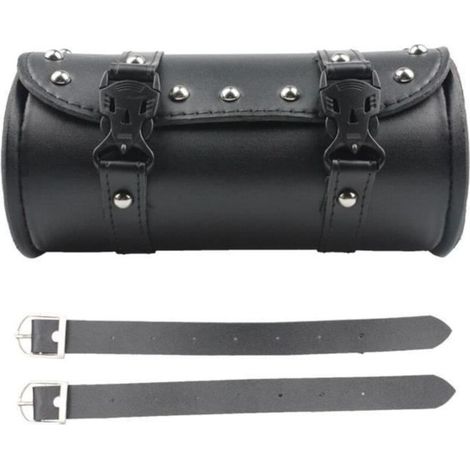 Sac à outils de moto en cuir PU Roll Barrel Bag étanche pour motocross (1/4)