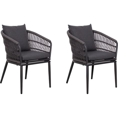 deVries 2x Dining-Sessel ""GENUA"" 2 Stück, Größe 58 x 63 x 78 cm, anthrazit