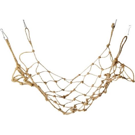 Filet d'escalade pour perroquet - 50 x 40 cm - support de corde d'escalade - échelle en corde de chanvre - activité pour oiseaux - filet tissé (1/5)