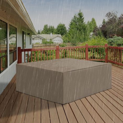 Housse de protection imperméable pour meubles de jardin hiver, bâche Oxford beige 275x205x90 cm résistante aux intempéries (1/5)