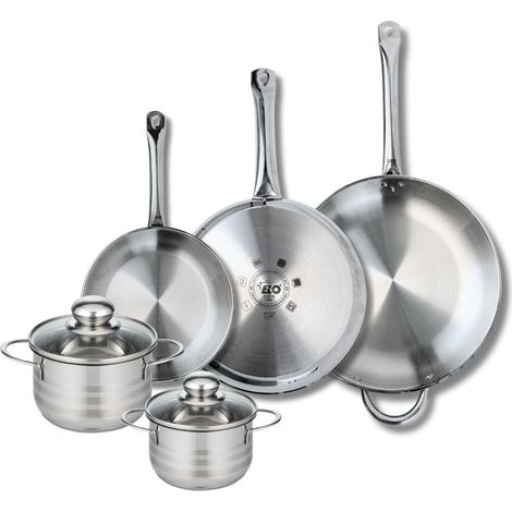 Ensemble de 3 Poêles de cuisson 24, 28 et 32 cm et 2 faitouts 14 et 16 cm Elo Profi Brillant (1/5)