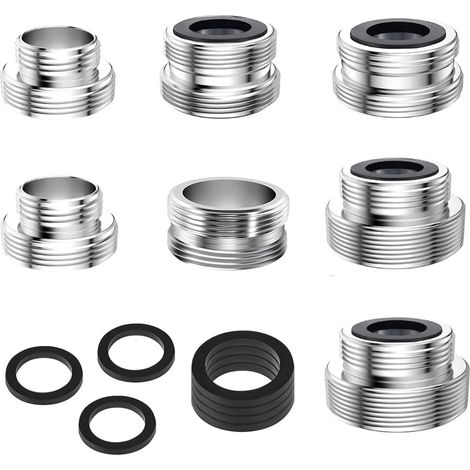 Juego de 7 adaptadores para grifo de cocina - Adaptador de rosca externa - Aireadores de grifo, 16-28 mm (1/5)