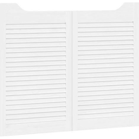 Schwingtüren 2 pcs Weiß Massives Kiefernholz vidaXL