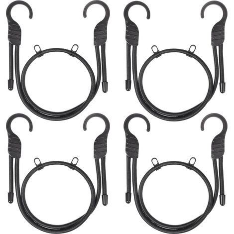 4 Pièce Tendeurs Elastique avec Crochets，Sangle Elastique, Tendeur Elastique,pour Bagages, Barres de Toit, Bâche, Cargaison Mobile, Camps, Bâches, (1/5)