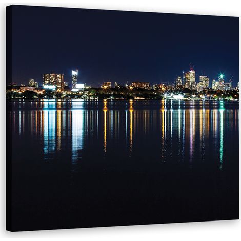 Tableau sur toile La ville la nuit 30x30 (1/5)