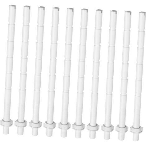 Bouton chasse d’eau Longueur Réglable, Blanc, 10 Pièces (1/5)