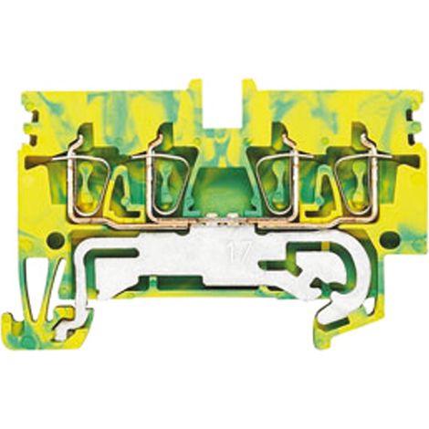 Borne PE Weidmuller Z, 0.5  4mm², Cage à ressort, Vert, Jaune ( Prix pour Paquet de 5 )