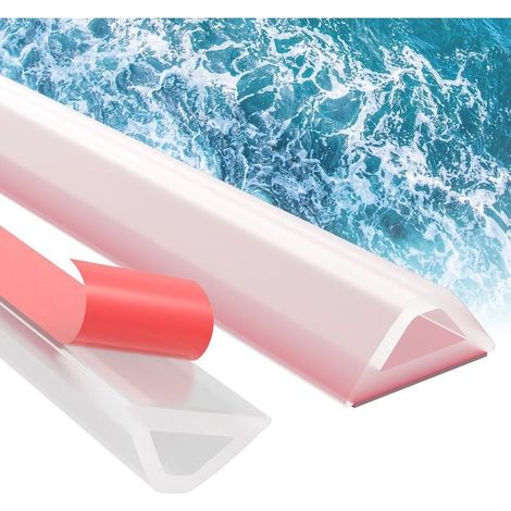 100 cm Foldable Shower Threshold Water Dam Silicone Anti Overflow Shower Barrier,Wheelchair Accessible for Bathroom and Kitchen,Transparent (1/5)