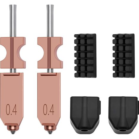 Kit de 2 buses à changement rapide de 0,4 mm pour imprimante 3D AD5X, embout en acier trempé en alliage de cuivre avec 2 chaussettes en silicone et essuie-buse pour AD5X (1/5)