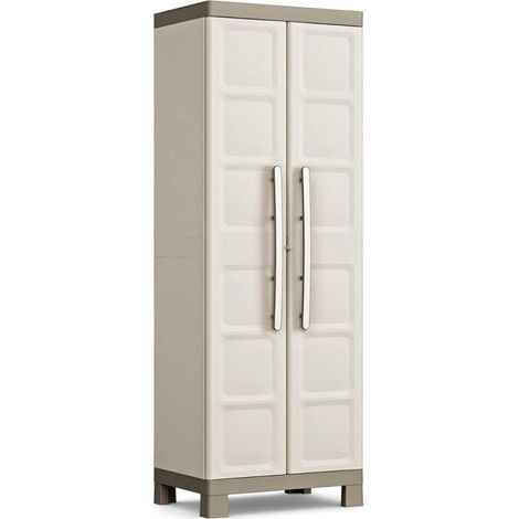 Mehrzweck-Kleiderschrank mit zwei Türen und vier Einlegeböden Beige EXCELLENCE 89x54x h182 cm