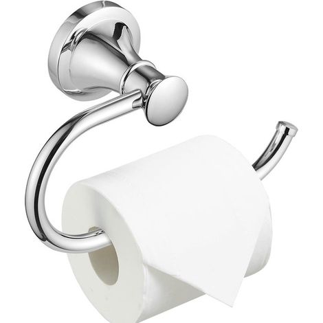 Toilettenpapierhalter mit Haken WC Rollenhalter Verchromter Toilettenpapierhalter Wandmontage Silber 1 Stück (1/5)