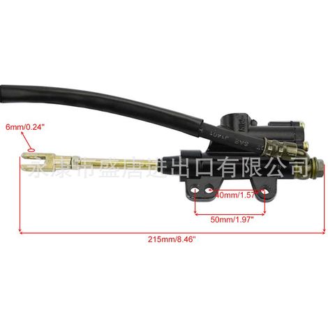 Die hintere hydraulische Bremssattel-Hauptbremszylinderbaugruppe mit Bremsbelägen ist mit der Leistung von 70cc-150cc ATVs kompatibel. (1/4)