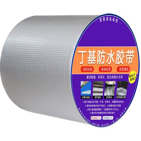 Ruban Butyl Étanchéité, Bande Aluminium 100mm x 10m, Auto-Adhésif pour Joints (1/5)