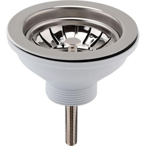 Fireclay 90mm Kitchen Sink Basket Strainer Waste in Chrome Finish by Balterley