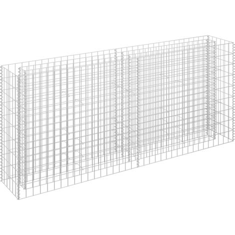 Fioriera rialzata per piante e fiori in un giardino a gabbioni 180 x 30 x 90 cm acciaio zincato 020001283