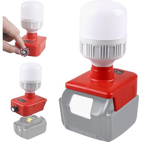18V Cordless Battery Light, LED Floodlight 350-1300 Lumen, 12W Work Light, Construction Equipment and Camping (1/4)