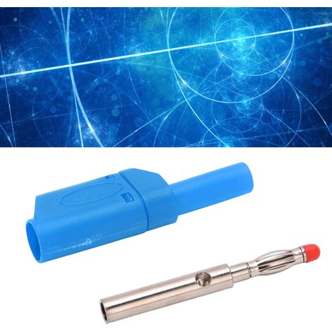Fiche banane de sécurité 4,0 mm, douille isolée moulée par injection en cuivre pur nickelé, accessoire de lanterne de test 22.160 21.430 bleu. (1/5)