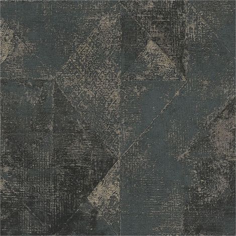 Graphic wallpaper wall Profhome 389767 hot embossed non-woven wallpaper textured used look and metallic highlights black anthracite grey platinum pearl gold 5,33 m2 (1/5)