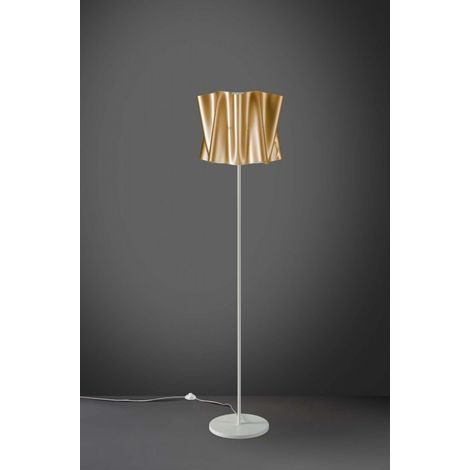Stehlampensockel und -stiel aus Metall FOLIO Lampenschirm Gold Durchmesser 40x H164 cm