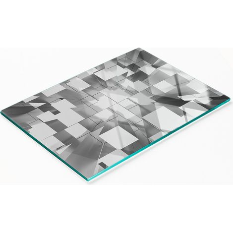 Planche décorative multifonctionnelle en verre pour cuisine, style abstrait, 80 x 52 cm (1/5)