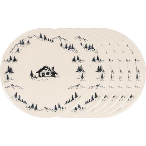 Table Passion - Assiette dessert Alpages noir 21 cm (lot de 6) (1/4)