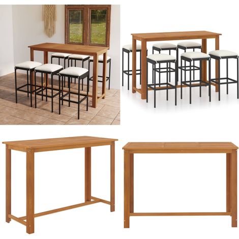 7-tlg. Gartenbar-Set mit Kissen Schwarz - Gartenbar-Set - Esszimmergarnitur - Outdoor Möbel - Balkonmöbel - Terrassengarnitur - Home & Living (1/5)
