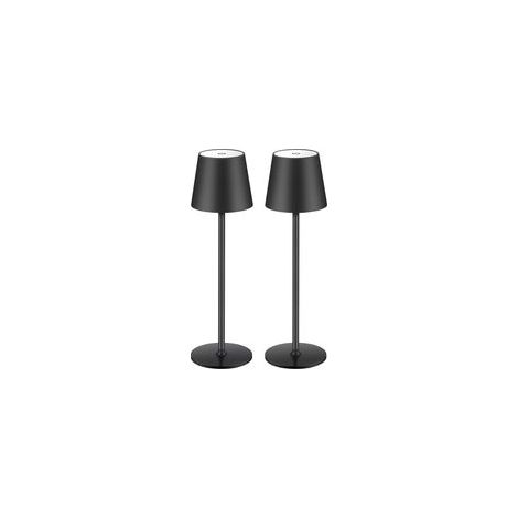 Lot de 2 lampes de table LED à intensité variable, sans fil, rechargeables, couleur de lumière chaude 3000 K, pour l'intérieur et l'extérieur, avec US