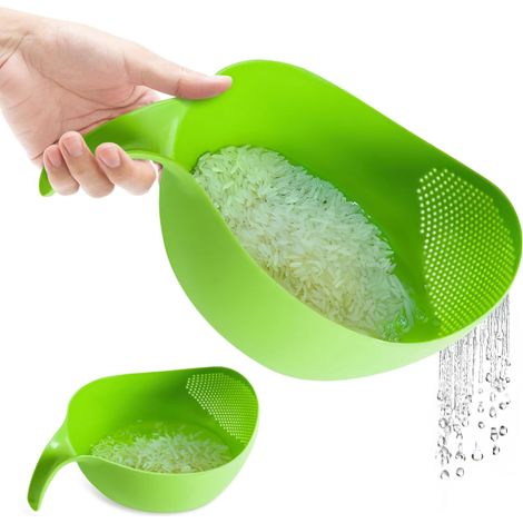 Filtre de cuisine, passoire et écumoire, panier passoire multifonctionnel vert – (1/5)