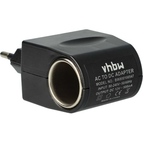 vhbw 12 V KfZ-Anschluss Adapter auf 220 V, Spannungswandler 500 mA für Boardnetz Ladekabel, Ladegeräte