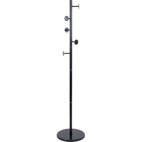 appendiabiti "jerry" in metallo colore nero con 6 grucce, 37x37x173 cm