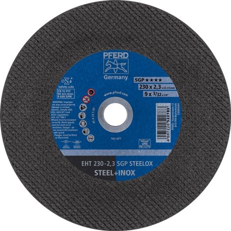 PFERD Trennscheibe EHT 230x2,3x22,23 mm gerade Speziallinie SGP STEELOX für Stahl/Edelstahl (1/5)