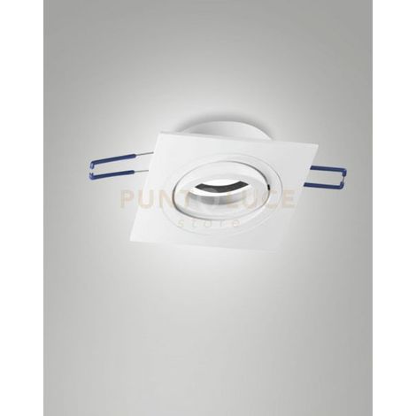DAVIS FARETTO INCASSO QUADRATO 9,2x9,2x2,5 ORIENTABILE BOIANCO ATTACCO GU10